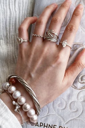 Vintage Minimalist Rose Diamond Bead Open Finger Ring - Light Luxury High-End Personalized Jewelry