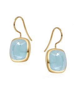 Vintage Minimalist Rose Quartz Aquamarine Drop Earrings for Women - Elegant High-End Niche Jewelry in INS Style