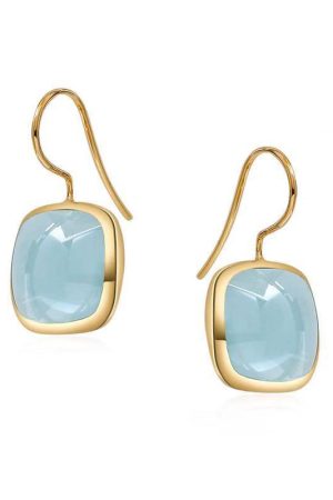 Vintage Minimalist Rose Quartz Aquamarine Drop Earrings for Women - Elegant High-End Niche Jewelry in INS Style
