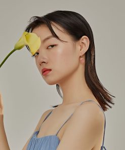 Vintage Minimalist Rose Quartz Aquamarine Drop Earrings for Women - Elegant High-End Niche Jewelry in INS Style