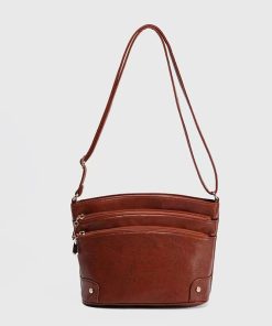 Vintage Multi-Layer Water Bucket Bag for Women, 2025 Summer Crossbody Style, Large Capacity Shoulder Bag for Moms