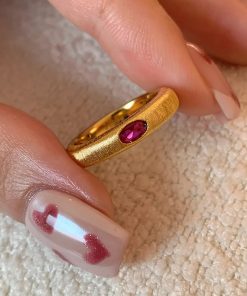 Vintage Open Design Brushed Color Diamond Ring for Women - High-End Niche Jewelry 2025 Style