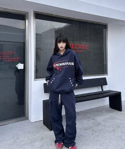 Vintage Print American High Street Hoodie - Unisex Loose Retro Sweatshirt, Niche Design, Trendy 90s Inspired Fashion