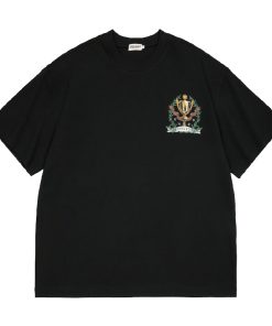 Vintage Print Short Sleeve Distressed Cotton T-Shirt for Couples - Ultra Heavyweight Loose Fit Summer High Street Style