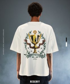 Vintage Print Short Sleeve Distressed Cotton T-Shirt for Couples - Ultra Heavyweight Loose Fit Summer High Street Style