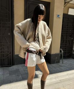 Vintage Pumpkin Dove Jacquard Sweater Cardigan for Women - Loose Fit Long Sleeve Knitted Coat, Perfect for Fall Fashion