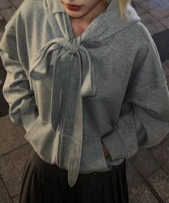 Vintage Pumpkin Lace-Up Hoodie for Unisex - Loose Casual Cardigan with Cleanfit Design