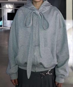 Vintage Pumpkin Lace-Up Hoodie for Unisex - Loose Casual Cardigan with Cleanfit Design