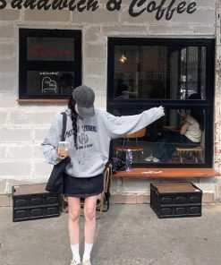 Vintage Pumpkin Print Hoodie for Women – Casual Autumn Loose Fit Drop Shoulder Top, Perfect for Fall Fashion