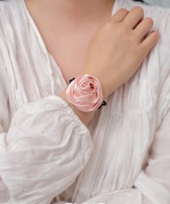 Vintage Rose Floral Hair Clip with Side Bow - Girly Pink Hair Accessory for Women, High-End Feel, Perfect for 90s and Y2K Styles