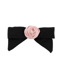 Vintage Rose Floral Hair Clip with Side Bow - Girly Pink Hair Accessory for Women, High-End Feel, Perfect for 90s and Y2K Styles