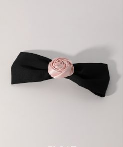 Vintage Rose Floral Hair Clip with Side Bow - Girly Pink Hair Accessory for Women, High-End Feel, Perfect for 90s and Y2K Styles
