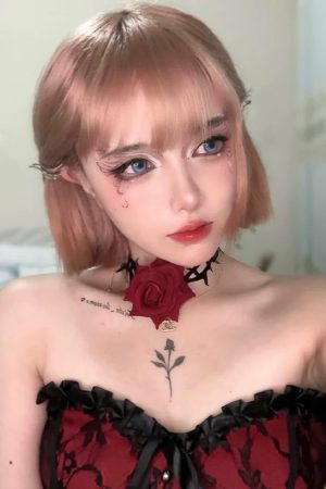 Vintage Rose Flower Choker for Women with Thorns, Adjustable Dark Style Necklace, Sexy Neck Strap Collar