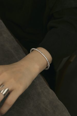 Vintage Silver Open Bracelet - Adjustable Unisex Wristband, Trendy Accessory Inspired by 90s and Y2K Styles