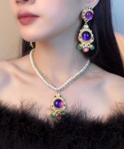 Vintage Silver Pin Earrings with Diamond Inlays, Irregular Metal Design, Retro Court Style Ear Accessories