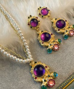 Vintage Silver Pin Earrings with Diamond Inlays, Irregular Metal Design, Retro Court Style Ear Accessories