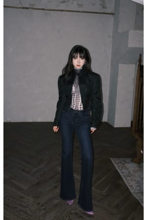 Vintage Slim Fit Jeans for Women - Mid-Low Waist Straight Leg with Slight Flare - Versatile Long Pants - Y2K Style Fashion