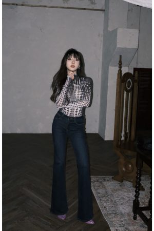 Vintage Slim Fit Jeans for Women - Mid-Low Waist Straight Leg with Slight Flare - Versatile Long Pants - Y2K Style Fashion