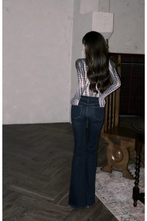 Vintage Slim Fit Jeans for Women - Mid-Low Waist Straight Leg with Slight Flare - Versatile Long Pants - Y2K Style Fashion