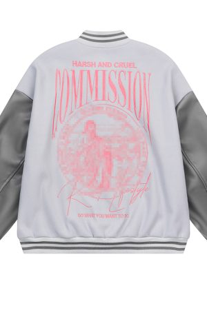 Vintage Street Embroidered Baseball Jacket - 90s Inspired Design, Korean Style, Unisex Fashion Outerwear