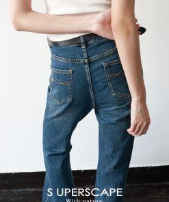 Vintage-Style Dark Washed Denim Flared Pants - Ground-Dragging, Slimming Fit for a 90s Y2K Look