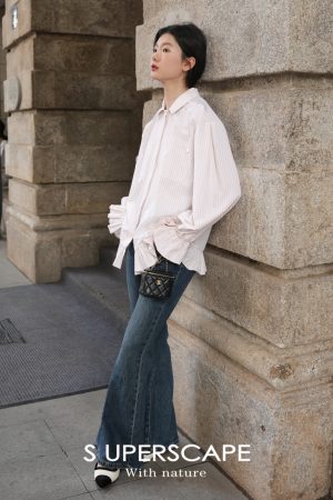 Vintage-Style Dark Washed Denim Flared Pants - Ground-Dragging, Slimming Fit for a 90s Y2K Look
