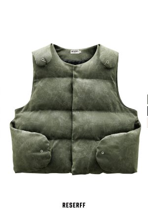 Vintage Style Deconstructed Split Splicing Wing Vest - 3M Snow Velvet Cotton-Padded Tank Top for Y2K Fashion