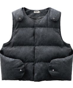 Vintage Style Deconstructed Split Splicing Wing Vest - 3M Snow Velvet Cotton-Padded Tank Top for Y2K Fashion