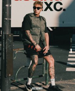 Vintage Style Deconstructed Split Splicing Wing Vest - 3M Snow Velvet Cotton-Padded Tank Top for Y2K Fashion