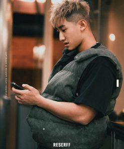 Vintage Style Deconstructed Split Splicing Wing Vest - 3M Snow Velvet Cotton-Padded Tank Top for Y2K Fashion