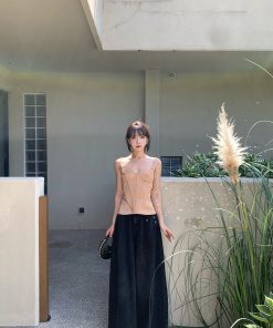 Vintage-Style High-Waisted Women's Jeans, Luxury Slimming Straight-Leg Loose Wide-Leg Pants, Trendy Y2K Fashion, Floor-Length Design.