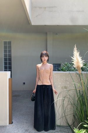 Vintage-Style High-Waisted Women's Jeans, Luxury Slimming Straight-Leg Loose Wide-Leg Pants, Trendy Y2K Fashion, Floor-Length Design.