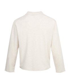 Vintage Style Linen Blend Polo Neck Knitted Long Sleeve T-Shirt Cardigan for Autumn 2025 - Chic 90s Inspired Fashion