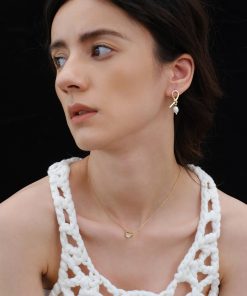 Vintage Style Natural Pearl Gold-Plated Knotted Stud Earrings - Elegant French Design, Perfect for Holiday and Everyday Wear