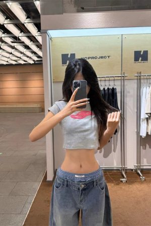 Vintage-Style Pumpkin Water-Washed Patchwork Low-Waist Wide-Leg Denim Pants for Casual Slimming Floor-Length Look