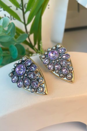 Vintage-Style Red and Black Geometric Full-Diamond Drop Earrings with 925 Silver Pins, Retro Hong Kong-Inspired Fashion Jewelry