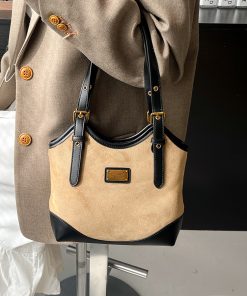 Vintage Suede Tote Bag for Women - Large-Capacity High-End Shoulder Bag - Spring/Summer 2025 Fashion Trend