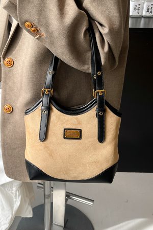 Vintage Suede Tote Bag for Women - Large-Capacity High-End Shoulder Bag - Spring/Summer 2025 Fashion Trend