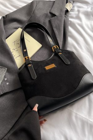 Vintage Suede Tote Bag for Women - Large-Capacity High-End Shoulder Bag - Spring/Summer 2025 Fashion Trend