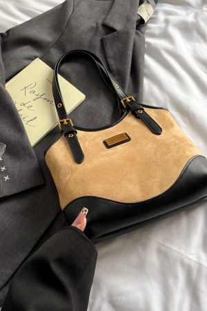 Vintage Suede Tote Bag for Women - Large-Capacity High-End Shoulder Bag - Spring/Summer 2025 Fashion Trend