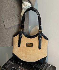 Vintage Suede Tote Bag for Women - Large-Capacity High-End Shoulder Bag - Spring/Summer 2025 Fashion Trend