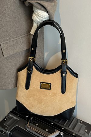 Vintage Suede Tote Bag for Women - Large-Capacity High-End Shoulder Bag - Spring/Summer 2025 Fashion Trend