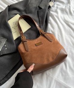 Vintage Suede Tote Bag for Women - Large-Capacity High-End Shoulder Bag - Spring/Summer 2025 Fashion Trend