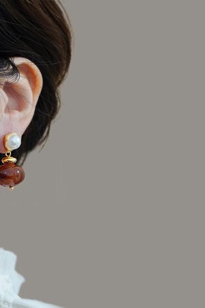 Vintage Tortoiseshell Drop Earrings - High-End French Style, Versatile Autumn & Winter Ear Accessories