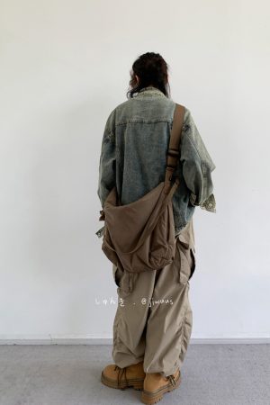 Vintage Washed Distressed Denim Jacket for Unisex - Trendy Loose Motorcycle Style for Spring and Autumn