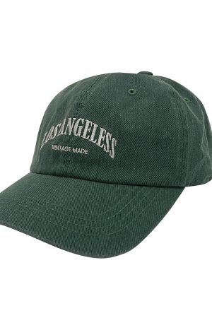 Vintage Washed LOS ANGELES Baseball Cap - Korean Style 90s Aesthetic, Casual Streetwear Accessory