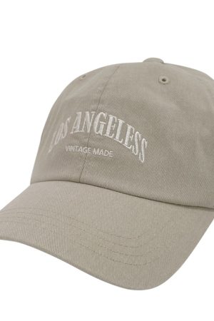 Vintage Washed LOS ANGELES Baseball Cap - Korean Style 90s Aesthetic, Casual Streetwear Accessory