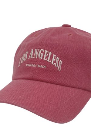 Vintage Washed LOS ANGELES Baseball Cap - Korean Style 90s Aesthetic, Casual Streetwear Accessory