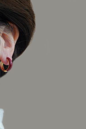 Vintage Wine Red Small Hoop Earrings - French Minimalist Design, High-End Temperament, Versatile Jewelry for Women