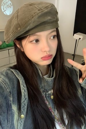 Vintage Women's Washed Beret Hat - Retro Casual Artistic Japanese Style for Small to Big Head Circumference, Perfect for Autumn
